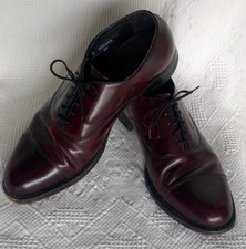 Florsheim Men's shoes Size 10 D Burgundy Leather Cap Toe Formal Dress Oxfords