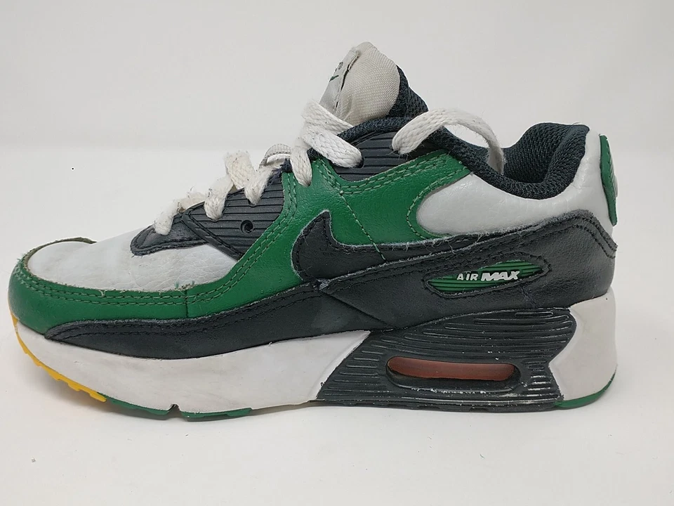 Nike Air Max 90 LTR Pure Platinum/Black/Green (CD6867 020) Boys Kids Size 13C - Image 3 of 4