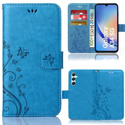 Handy Tasche für Samsung Galaxy A34 5G Schutzhülle Wallet Etui Klapp Hülle Cover
