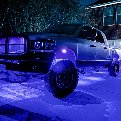 Blue 8 Pods LED Rock Lights Underbody Wheel Weel Light For Jeep Truck Car Boat - Picture 2 of 11