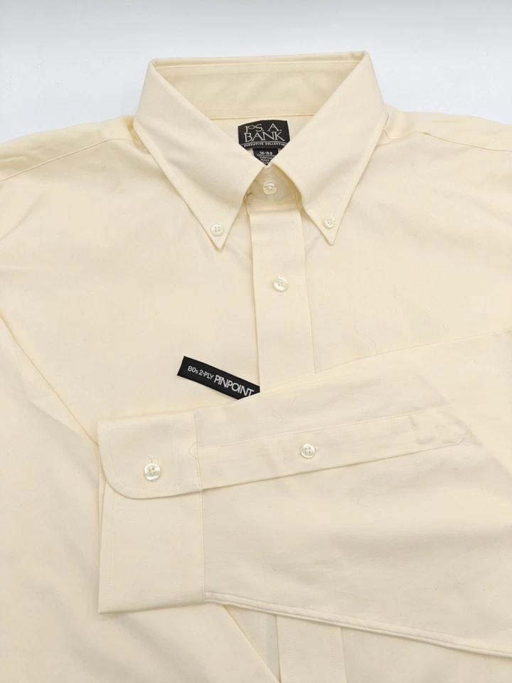 🇺🇲 Nueva Camisa Ejecutiva Jos A Bank Para Hombres 16x34 Con Botones Amarilla Precio de venta sugerido por el fabricante 87,50 USD Foto 2 de 4