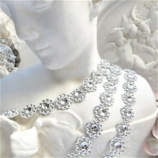 2m Strassband Silber Dekoband Strassborte Strasssteine Glitzerband Deko Hochzeit