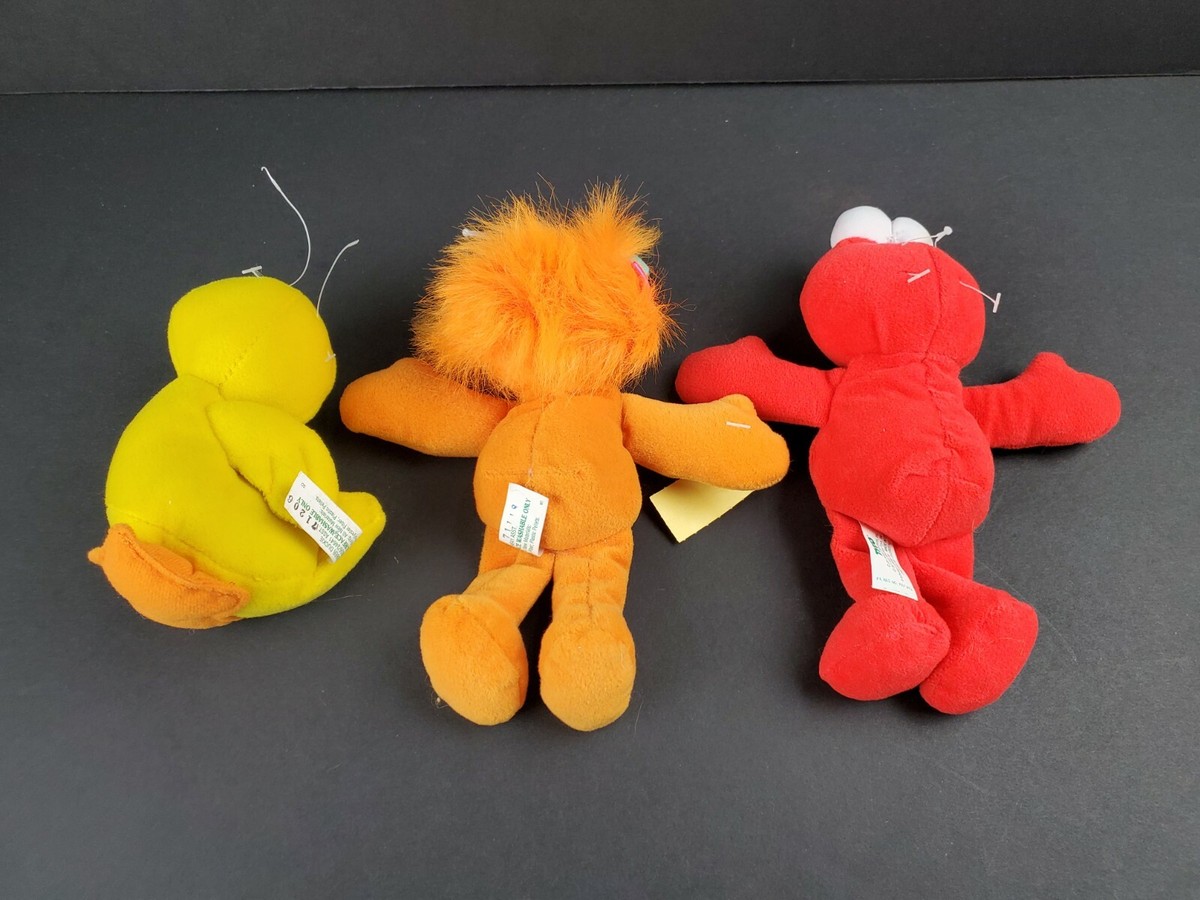 Vintage Sesame Street Beans Plush Set 3 Elmo Zoe Rubber Duckie Vintage Sesame Street Beans Plush Set 3 Elmo Zoe Rubber Duckie