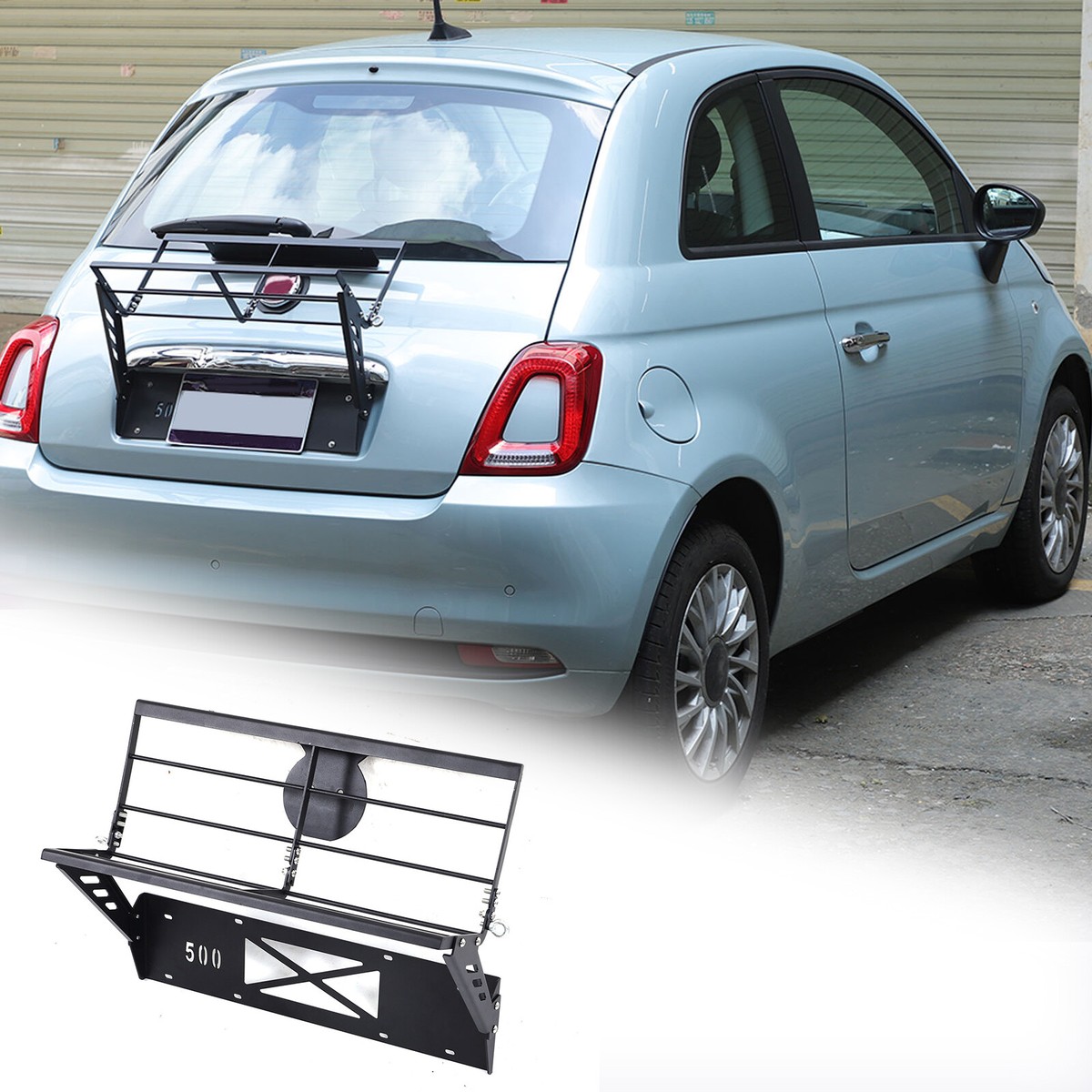 Black Window Steel Rear Rack Drop Basket with Tailgate For Fiat