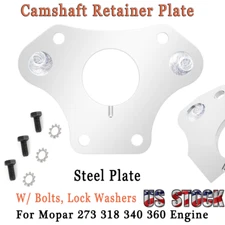 Camshaft Retainer Plate For 273 318 340 360 Steel W/ Bolts + Lock Washers