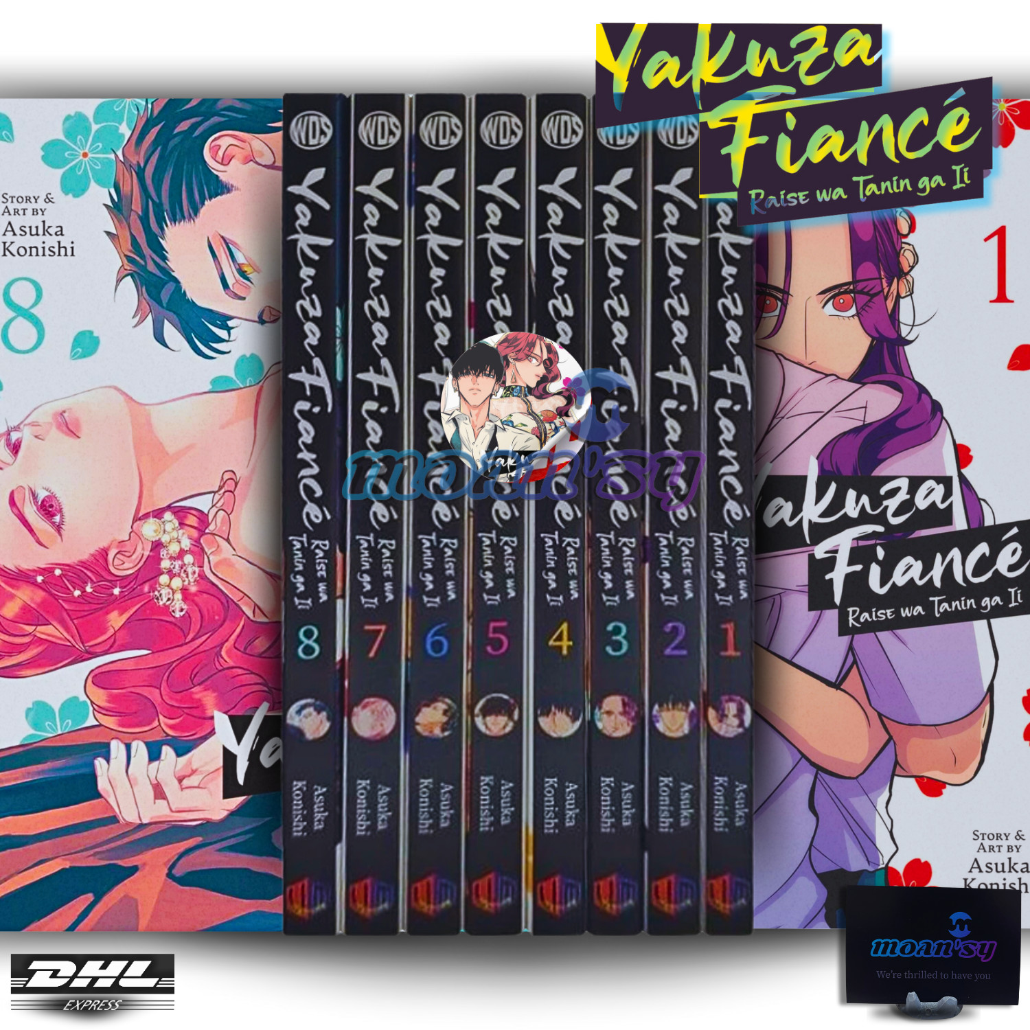 Juego completo de cómics Yakuza Fiance manga inglés vol 1-8 nuevos de Asuka Konishi
