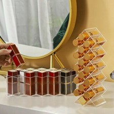 Caja organizadora de maquillaje lápiz labial soporte de exhibición de cosméticos estuche de almacenamiento de acrílico