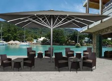 XXL-Marktschirm HWC-D20b, Gastronomie-Luxus-Sonnenschirm, 5x5m schwarz-anthrazit