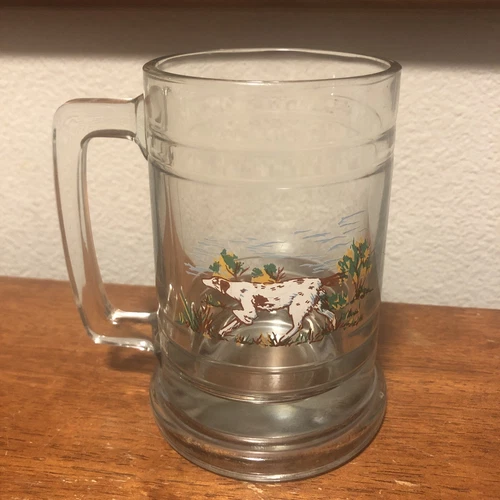 5” “PRINCESS HOUSE” GLASS MUG PICTORIALS POINTER BIRD DOG