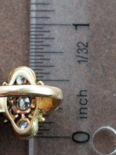 Georgian 14k Yellow Gold Enamel .90tcw Old Miner Diamond Ring 6.25 - Picture 10 of 10