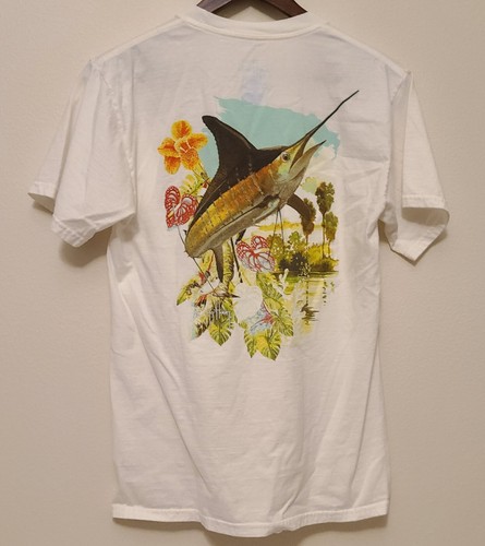 Guy Harvey Men Swordfish Marlin Short Sleeve Cotton Button Up Shirt Plus Size 2X | Australia
