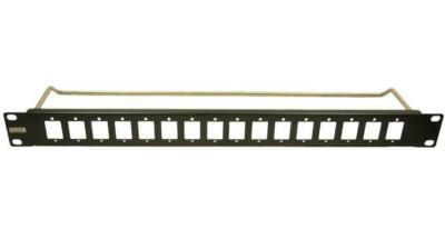 16 Door 1U Thin Panel with Bar Cable, Solid Color Holes - CP30158