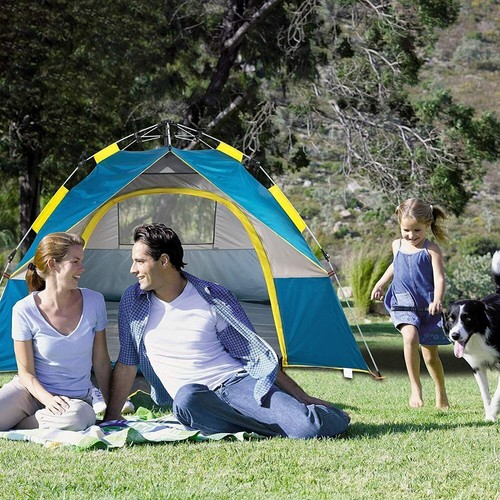 Camping Zelt Kuppelzelt 3-4 Personen Automatik Pop up Zelt Wurfzelt Wasserdicht - Bild 39 von 39