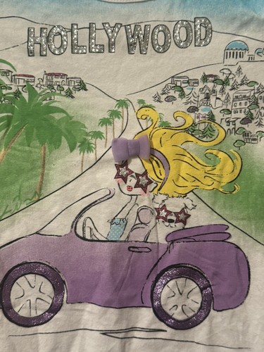 Beautees Girls White & Purple Hollywood Girl Dog Travel Tutu Tee Dress; Size 5 - Picture 4 of 7