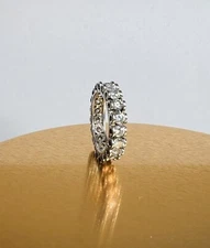 Vintage Attractive Sterling Silver Diamonique Eternity Band Ring Sz 5