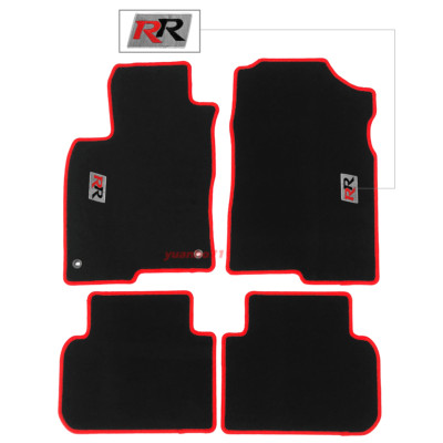 For 22-26 Honda Civic 4Dr Floor Mat Carpet Black Nylon Red Trim w/ Red Black RR