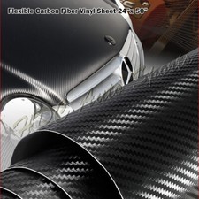 For Subaru 24 X 50 Black Carbon Fiber Vinyl Wrap Sheet Sticker Decal Roll Film