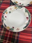 VTG Set of 4 Tienshan 8”Magnolia Fine China Rimmed Soup Coupe Bowls Gold Trim — photo 5