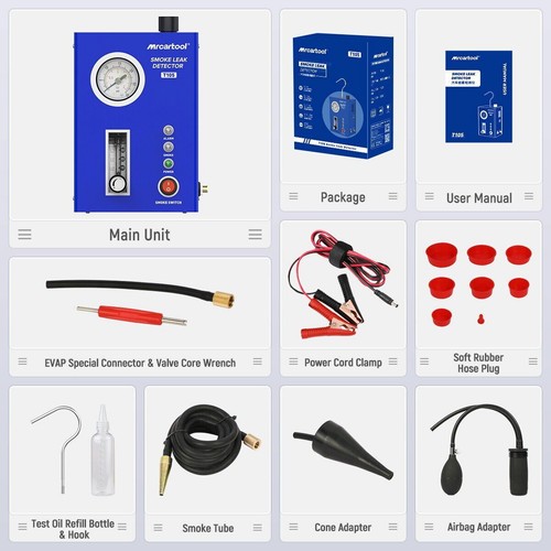 Car EVAP Smoke Machine Pipe Leak Detector Tester Diagnostic Builtin Air Pump NEW - Picture 12 of 12