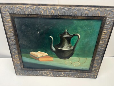 Still Life Painting Signed D. Ridgway '63 - Oil on Panel 14'' x 18''