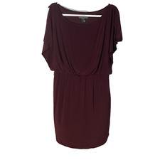 JESSICA HOWARD maroon short slit sleeve blouson dress 12