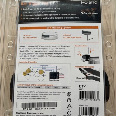 Roland BT-1 Bar Trigger Pad Electronic Drum Percussion Accessory