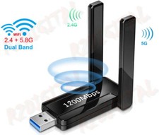 ANTENNA W1200M﻿ USB 3.0 REALTEK SCHEDA DI RETE DUAL BAND AMPLIFICATA PENNA WIFI