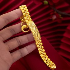 Dragon 22K 23K 24K Vietnamese YELLOW GOLD GP Men's Bracelet /48g