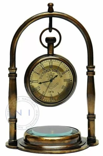 Glorious Vintage Brass Desk Table Antique Brass Nautical Clock Gift Women's - 第 1/5 張圖片