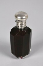 Victorian Ruby Faceted Glass Miniature Scent Bottle