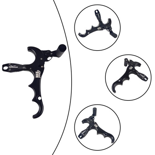 3 Or 4 Finger 360° Compound Bow Release Aids Grip Thumb Caliper Trigger Alloy. - Picture 17 of 19
