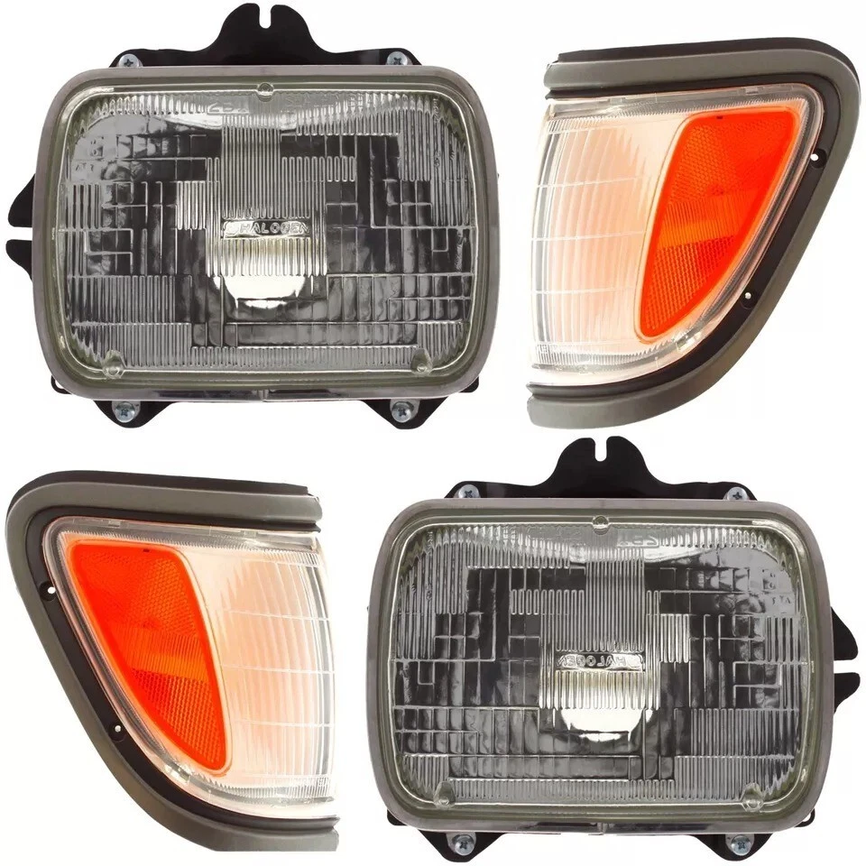 New Front Headlamp + Turn Signal Lamp Left & Right Fits 1995-1997 Toyota Tacoma Foto 2 de 4
