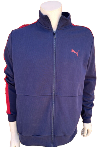 Awesome Vintage Puma Mens Blue Full Zipper Athletic Outerwear Puma Way 1 EUC