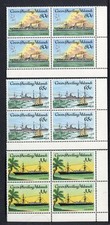 1985 Cocos Island Cable Laying Ships - MUH Bottom Right Corner Blocks of 4