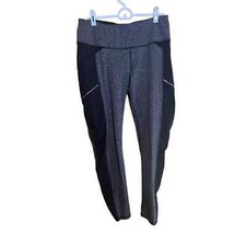 Athleta Black and Grey Printed Leggings Size M