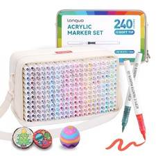 240 Colors Acrylic Paint Markers, Soft Brush Tip Marker Pens Set with Marker ...