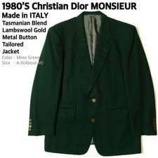 USED 80S CHRISTIAN DIOR MONSIEUR TOP QUALITY TASMANIAN WOOL 2B JACKET VERYGOOD