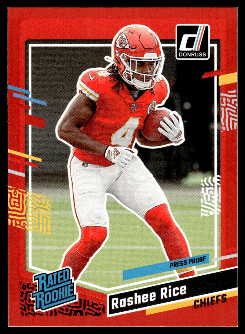 2023 Donruss Red Press Proof Rashee Rice Rookie Kansas City Chiefs #350