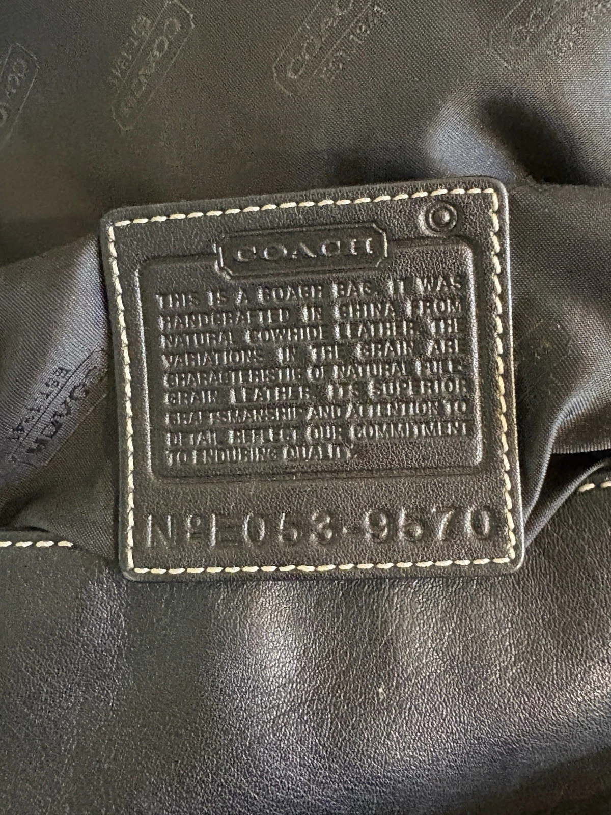 Borsa a tracolla Coach Hampton in pelle nera 9570 tracolla in morbida pelle vintage