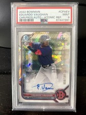 2022 Bowman Chrome Eduardo Vaughan 1st Atomic Refractor Auto /100 PSA 9 N