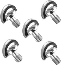 5-Pack 1/4" Stainless Steel D-Ring Tripod Screws - Quick Release Camera Mounts