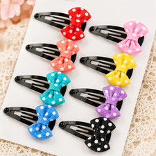 30 pc Baby Toddler Girl Hair Snap Dots Mixed Assorted Color Hairpin Clips 2" Lot