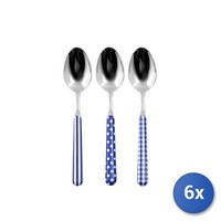 6X Tafel-LöFfel Aus Edelstahl Provence Mit Blauem Dekor