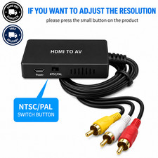 1080P HDMI to AV RCA Converter Composite Video Audio Adapter PAL NTSC TV