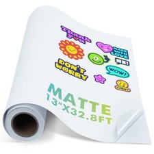 Koala Printable Vinyl Sticker Paper Roll for Inkjet Printers, 13 inch x White