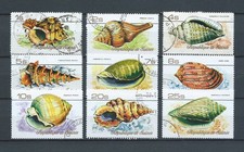 GUINÉE - 1977 YT 581 à 589 COQUILLAGES - TIMBRES OBL. / USED