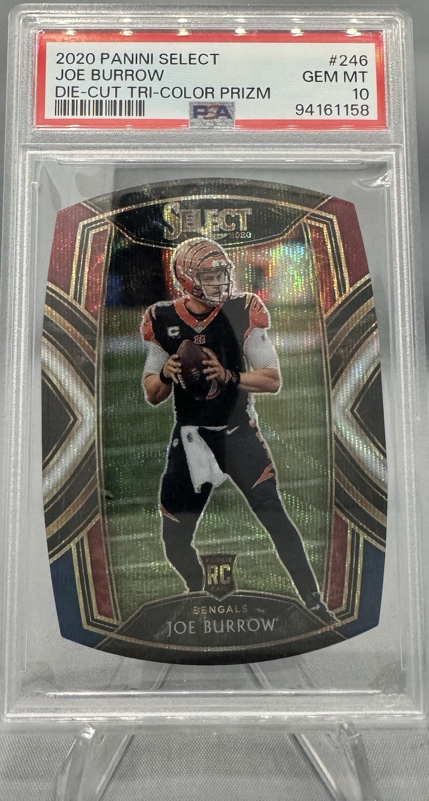 Joe Burrow Panini Select #246 Die-Cut Tri-Color