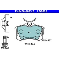 Ate 13.0470-2623.2 Bremsbelagsatz FüR Citroen Peugeot Opel Ds DS3 C3 C4 Cactus