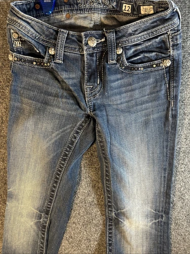 Pantalones de mezclilla Miss Me para niñas talla 12 azul bota - Imagen 1 de 8