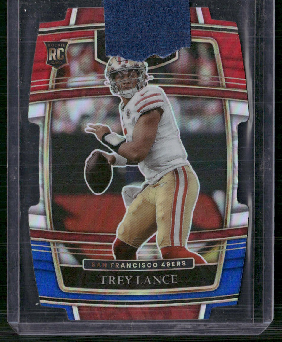 2021 Panini Select #45 Trey Lance Red and Blue Prizm Die Cut